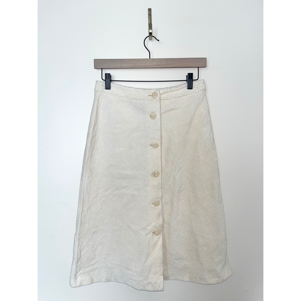 Mac & Jac Vintage Corduroy Basic A Line Midi Skirt Button Front Capsule Size‎ 4